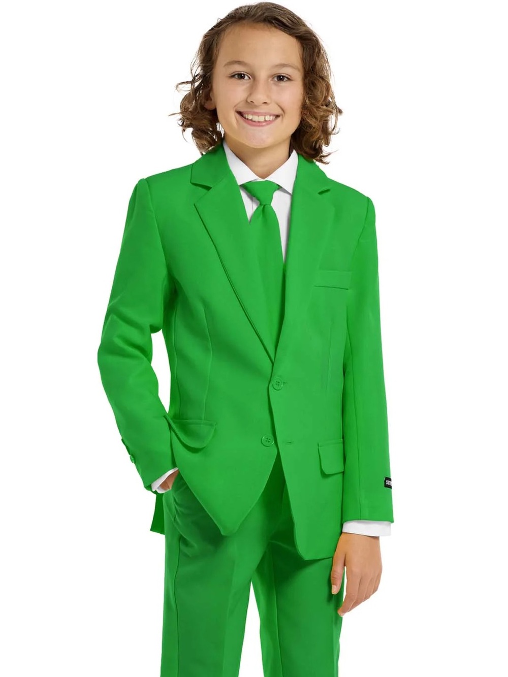 Kids Green Matching Suit Set with Tie